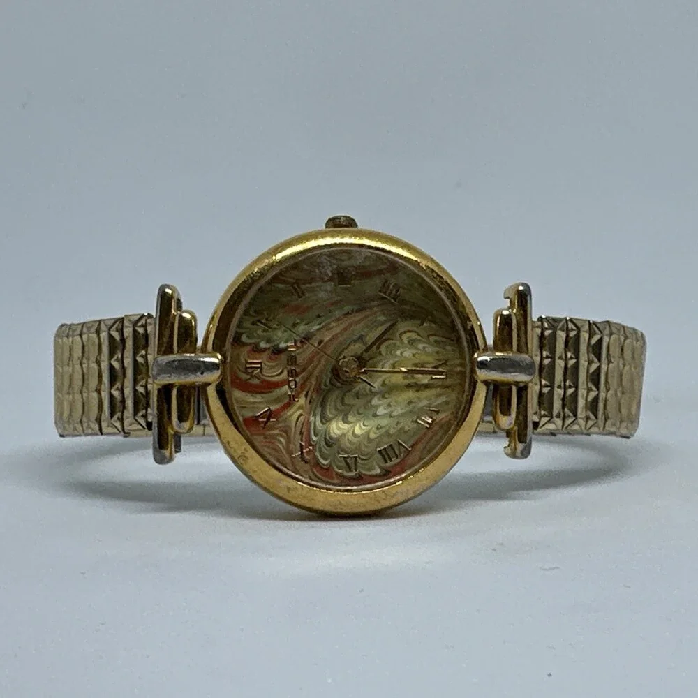 Fossil PC9266 Womens Gold Stainless Steel Bangle Analog Dial Quartz Watch HME526